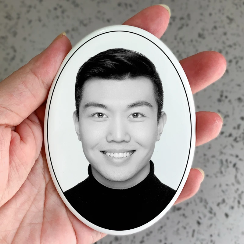 Photo Frame Personalized Ceramic Photo for Headstone Waterproof Picture Frame for Grave Cemetery Tombstone Picture Memorial Photo