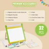 VEVOR Children Magnetic Drawing Board 3-in-1 Double-Sided Wooden Kids Art Easel with Painting Accessories for Boys Girls Toys 3