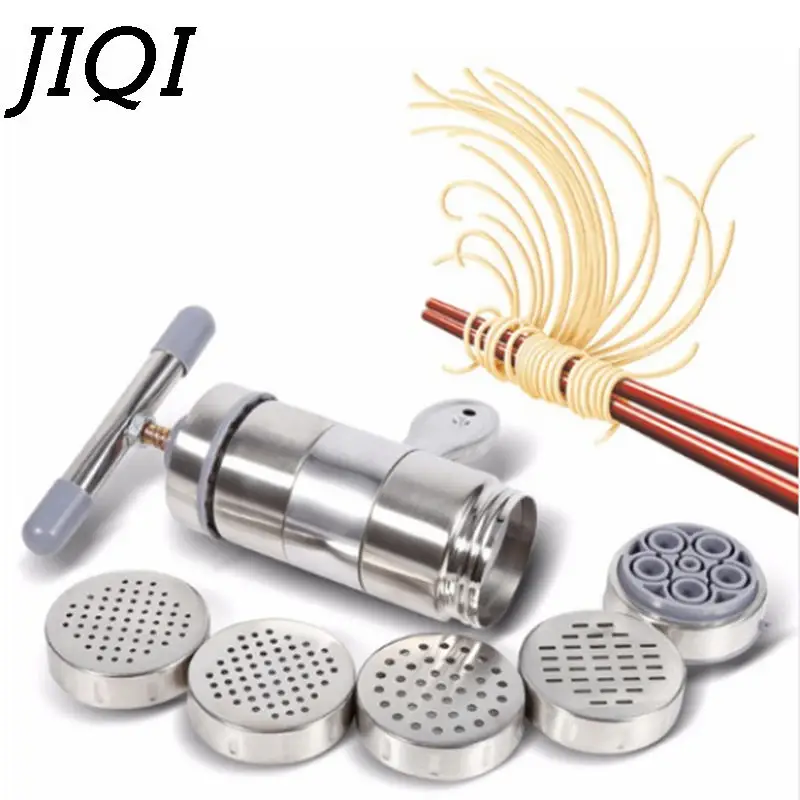 JIQI Manual noodles machine Stainless Steel Pasta Making Machine Hand Operated Spaghetti Pasta Cutter Noodles 5 kinds of noodles