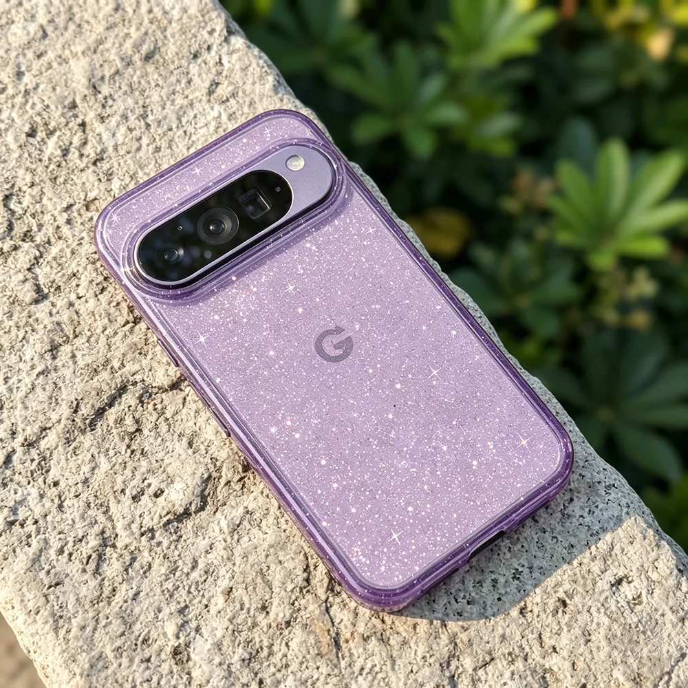Luxury Glitter Transparent Phone Case with Raised Lens Protection