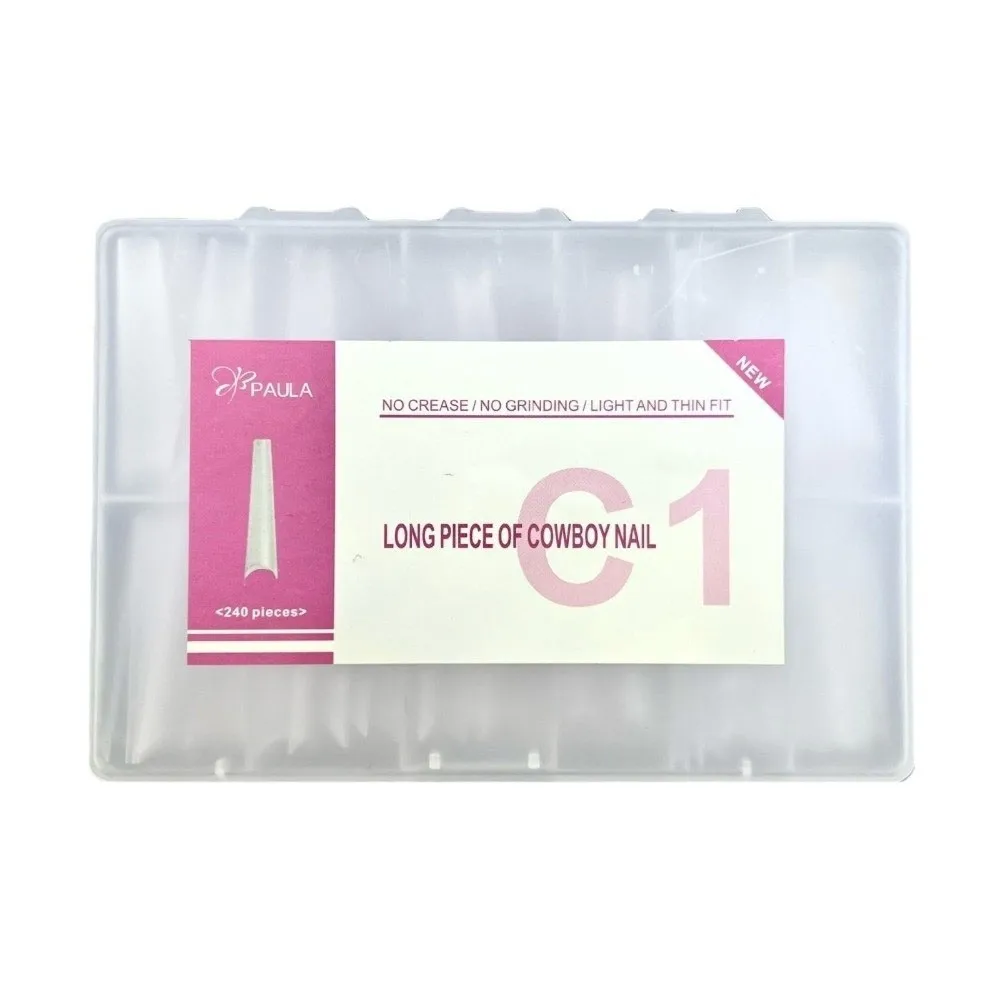 Hot Coffin Shape Sandwich Nail Forms Ultra-Thin Extra Long Water Pipe Nail Tips C Curve No-Trace Nail Tips DIY