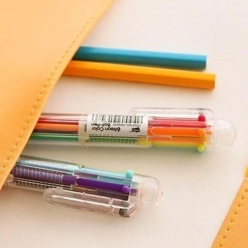 10 Pcs Transparent Cartoon Ballpoint Pen Creative Cute Colorful Swivel Supplies School&Office Supplies