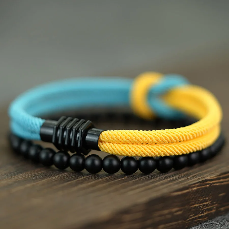 Red Thread Chinese Knot Bracelet Set For Men