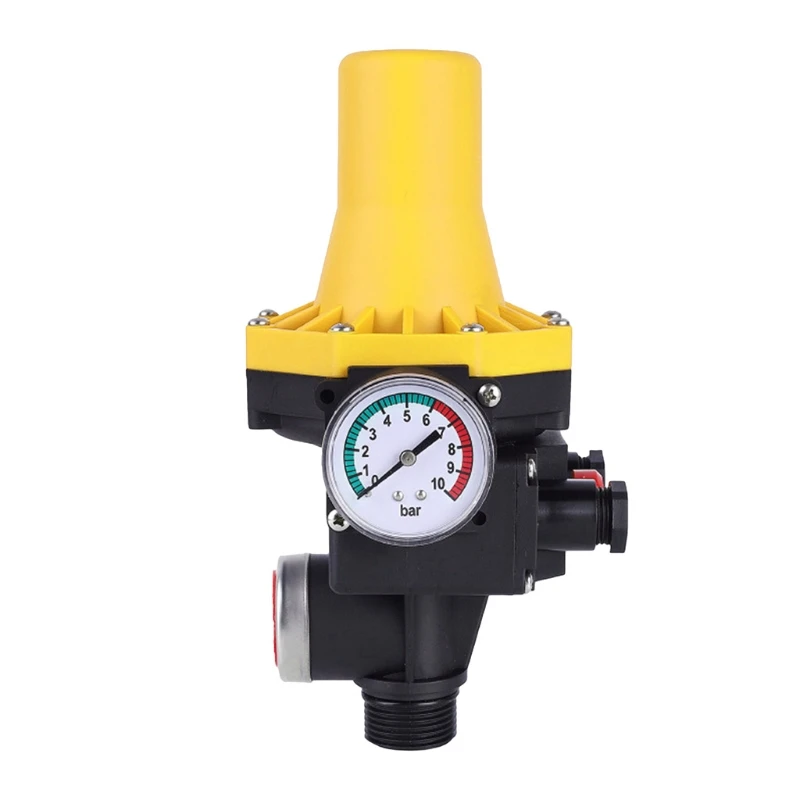 10A 220V-240VAC IP65 Waterproof Adjustable Water Pump Pressure Controller Automatic Electronic Pressure Switch with Gauge