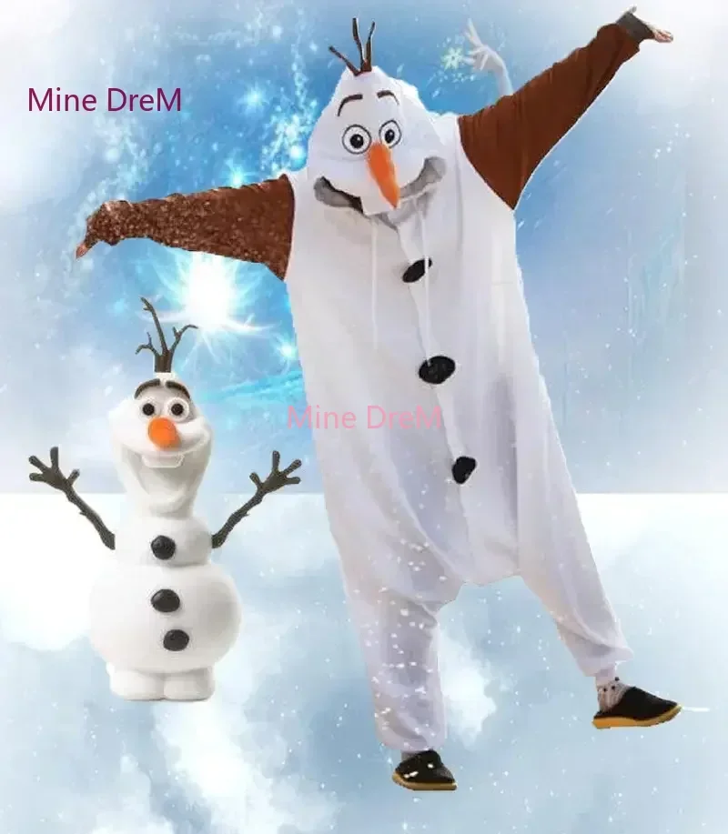 Frozen Olaf Snowman Cosplay Costume Onesies for Adult Kids