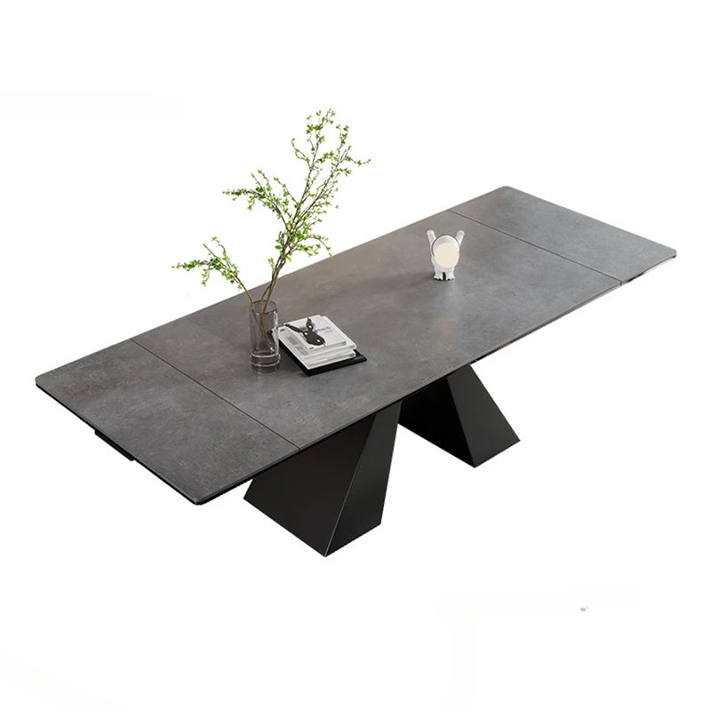 

Итальянский минималистичный сланцевый обеденный стол для столовой мебель современный дизайн выдвижные обеденные столы и стулья комбинация