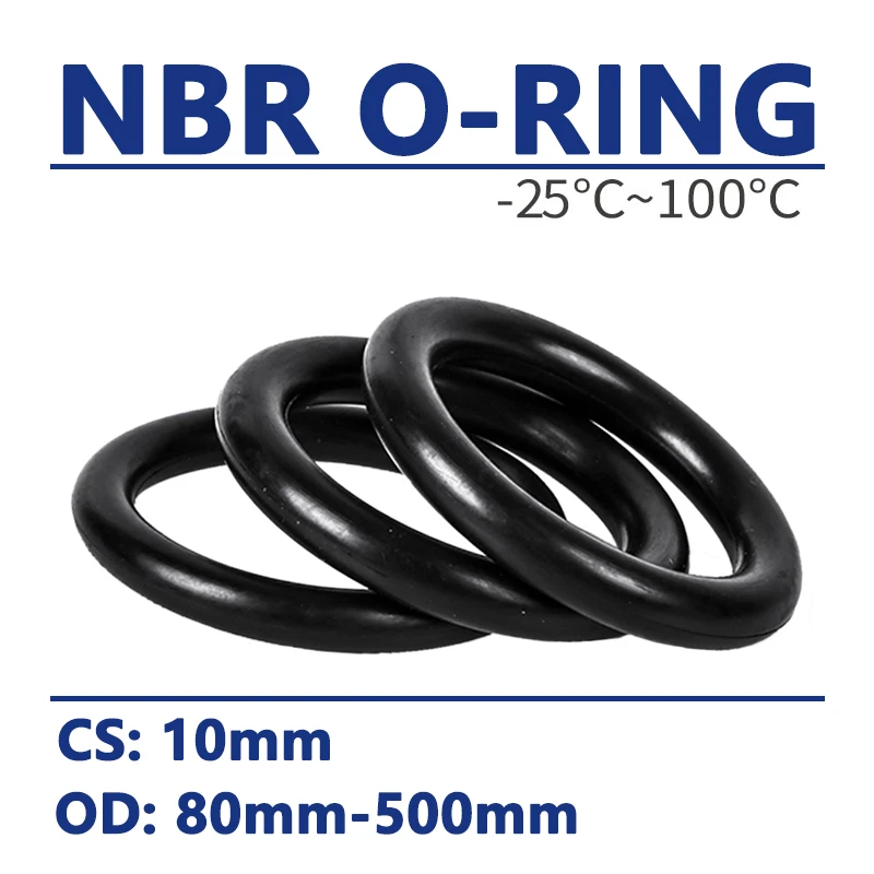 1pc Cs 10mm Oring Nbr O Ring Sealing Gasket Od 80mm500mm Black
