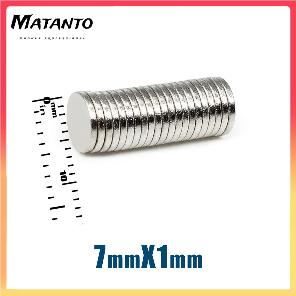 50/100/200/500 шт. 7x1 мм Тонкий лист N35 Неодимовый магнитный диск мощные магниты круглые 7x1 мм постоянный магнит