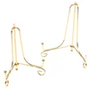 Gold Display Stand Craft Bracket Book Holder Photo Pedestal Bowl Dish Frame Picture Plate Rack Easel Storage Decor 1