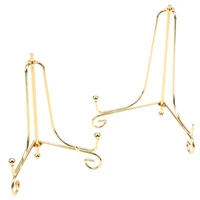 Gold Display Stand Craft Bracket Book Holder Photo Pedestal Bowl Dish Frame Picture Plate Rack Easel Storage Decor 1