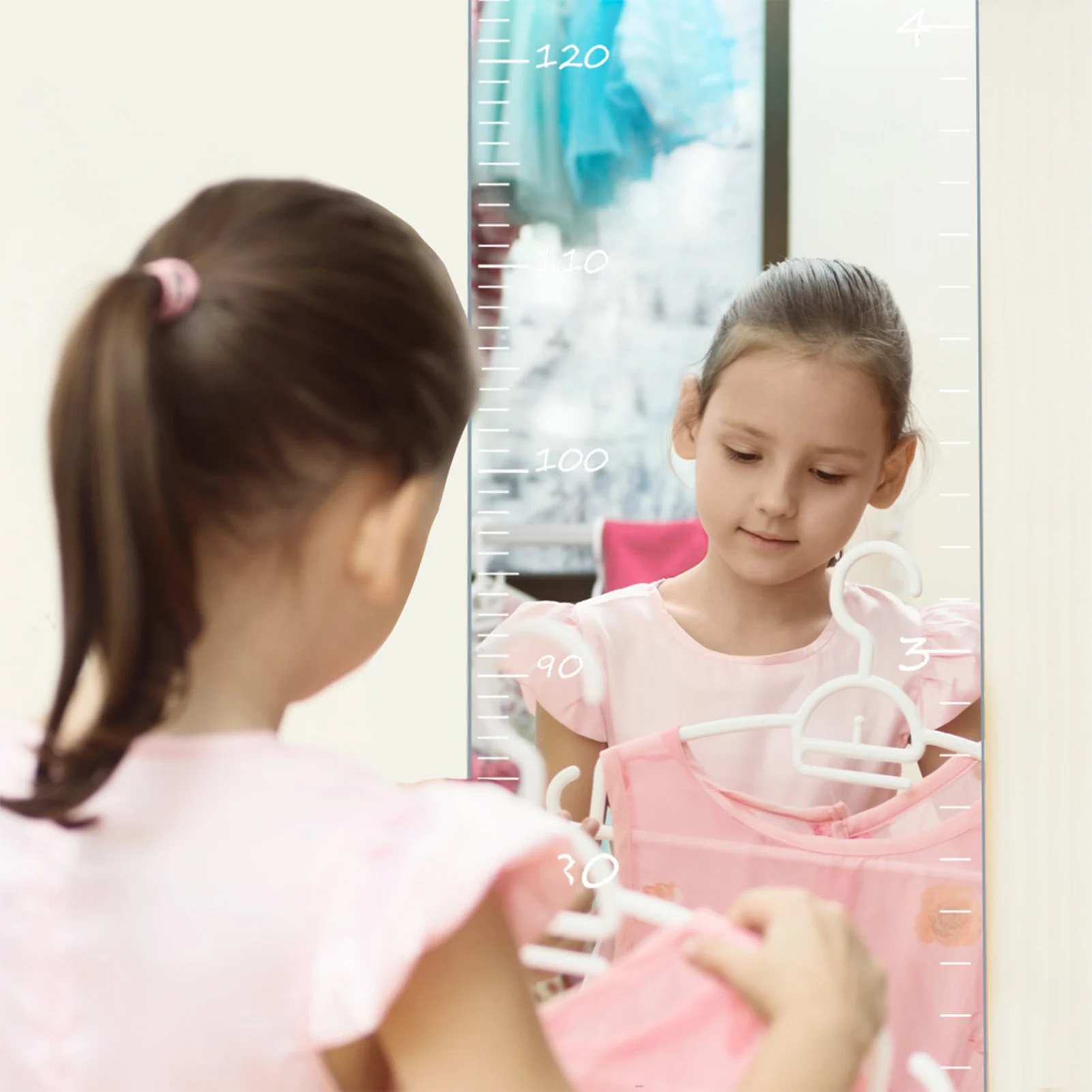 Mirror Growth Chart for Wall Accurate Measurements Removable Wall Ruler for Children's Room Decor