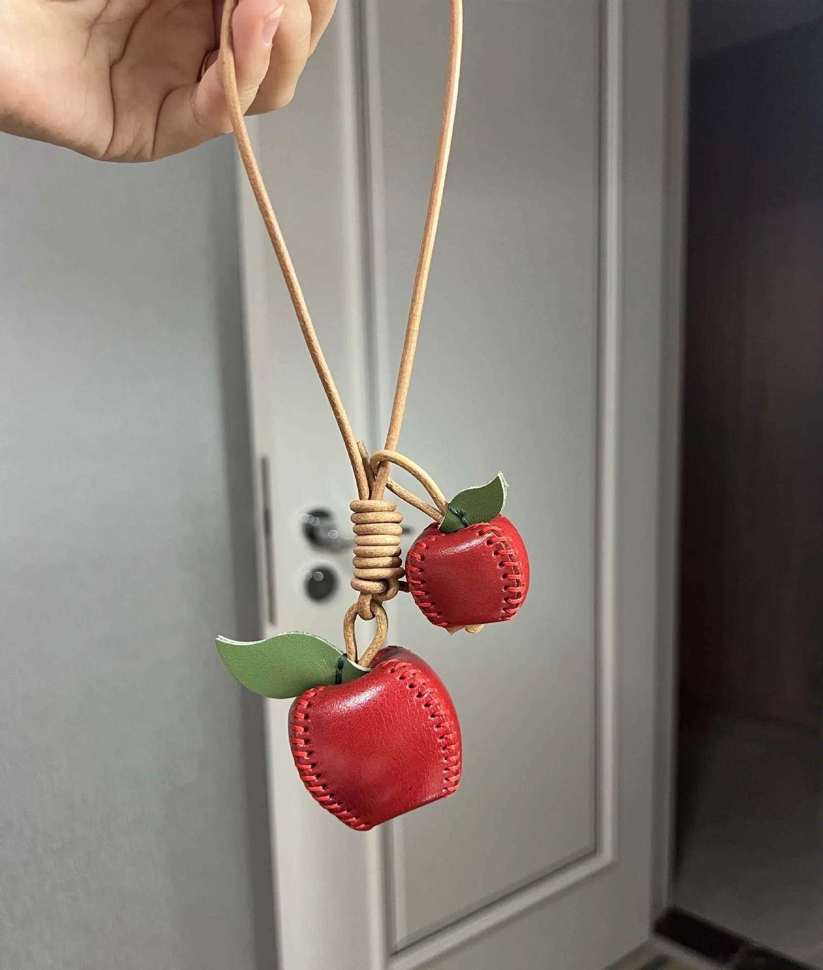 Genuine Leather Fruit Bag Charms Handmade Keychain For Handbags_voghion.com