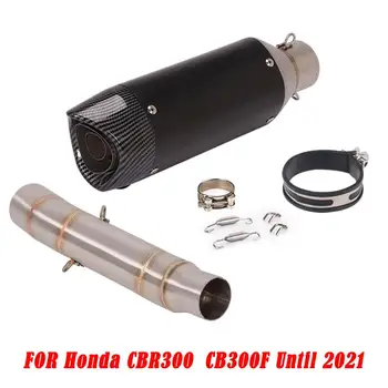 FOR HONDA CBR300R 2013-2021 CB300F 2015-2021 Motorcycle Exhaust Pipe Escape Muffler Mid Link Connector Tube Slip On Steel