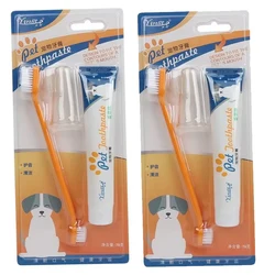 Pet Oral Care Kit - Reduces Plaque & Tartar with Universal Toothpaste & Toothbrush Set (Vanilla flavor A2PCS)