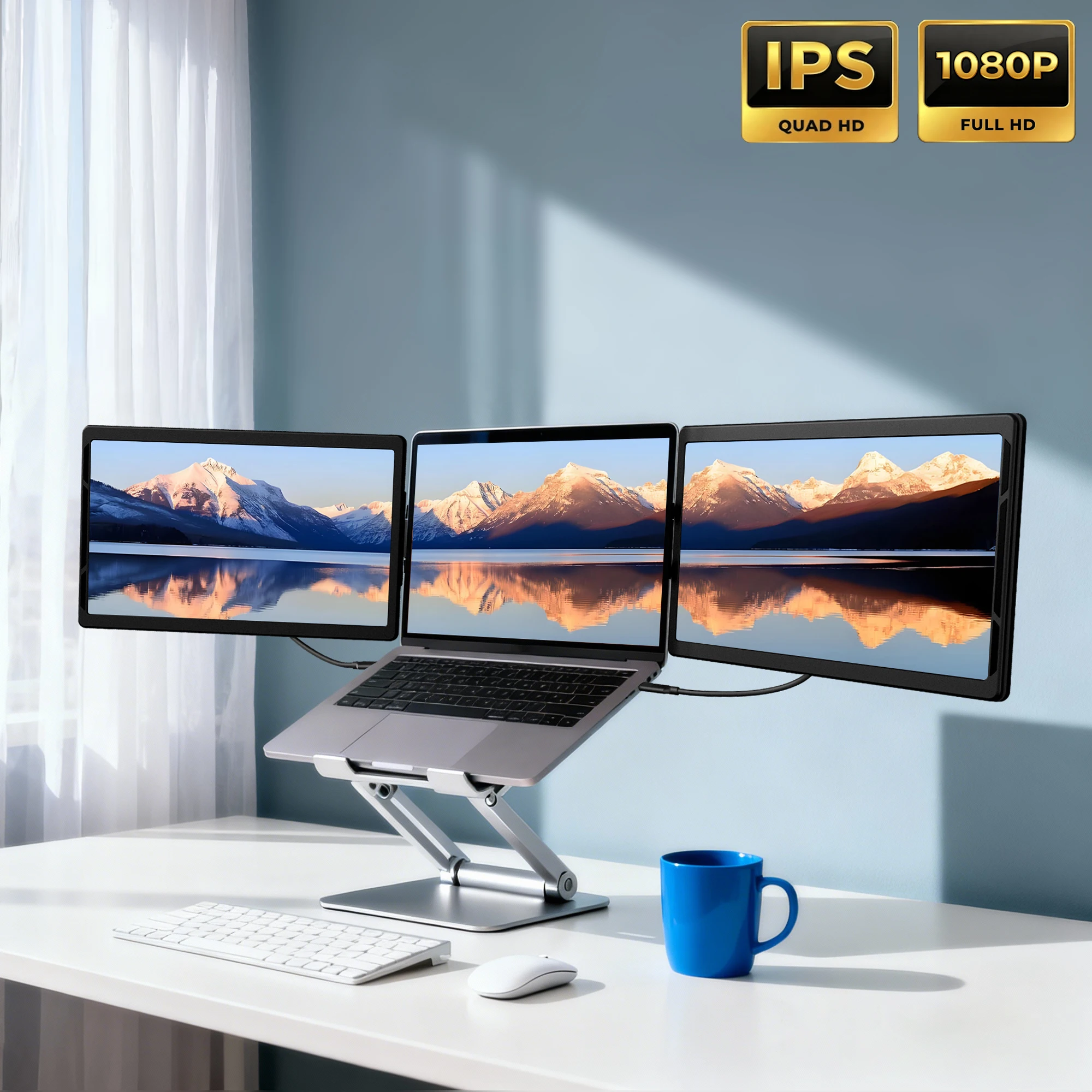 Monitor portatile da 13,3 pollici - Secondo schermo di espansione per laptop FHD per switch/telefono/tablet, USB-C compatibile HDMI, display ruotabile