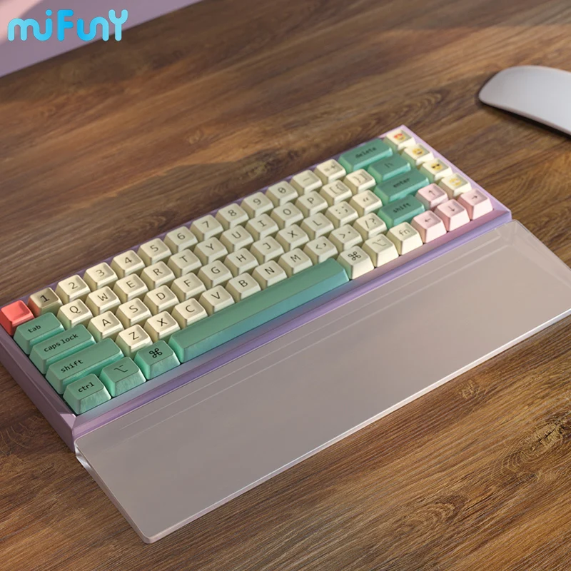 Mifuny-teclado Transparente Fosco Acrílico Descanso de Pulso Original Ergonômico para 60 68 75 87 98 104 Teclas Teclado Mecânico - Imagem 4