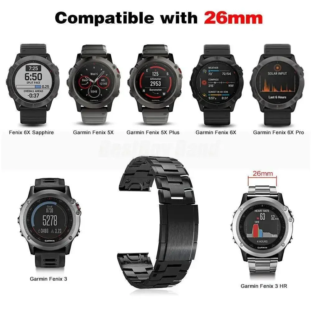 Premium Titanium Metal Quick Fit Watch Band - 22/26mm