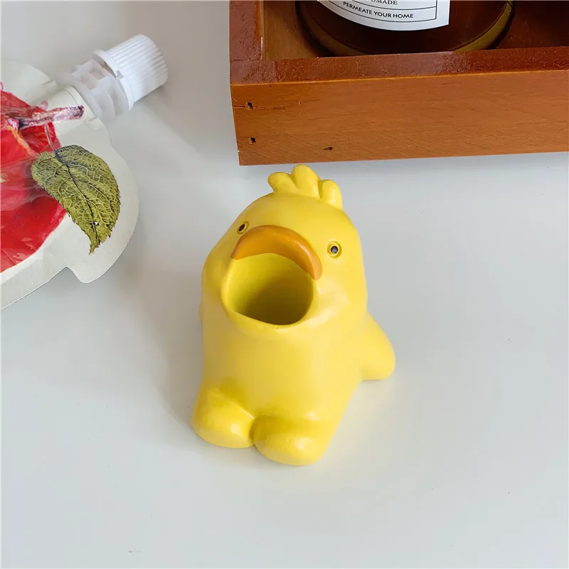 Cute cartoon animal toothbrush holder creative home decoration bathroom toothbrush storage rack small decorative ornament