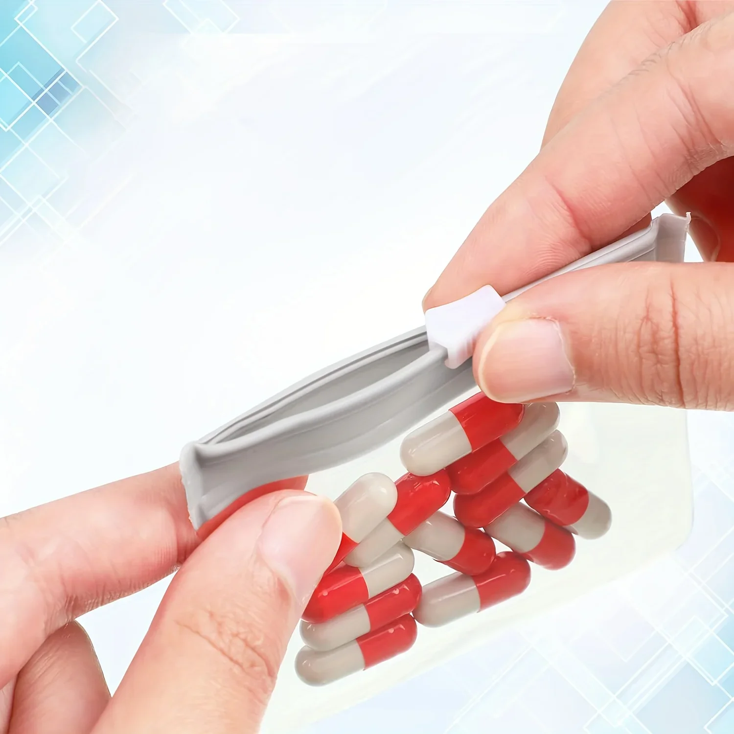 7 pezzi sacchetti per pillole riutilizzabili con cerniera set di sacchetti per pillole organizer per medicinali 7 colori sacchetti per medicinali traslucidi autosigillanti Trave - immagine 4