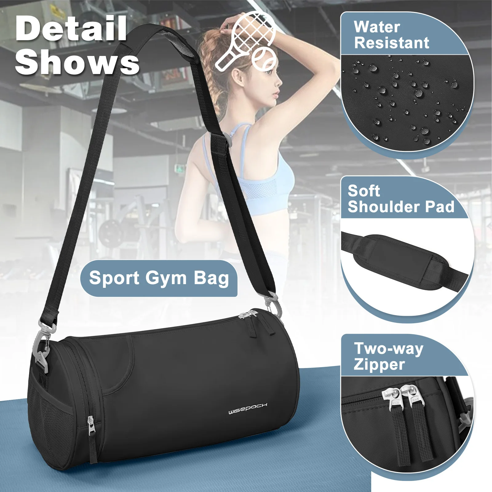 Waterproof Gym Bags Taekwondo Swimming Fitness Bag Large Capacity Portable Travel Bag Yoga bag，Mens Bags，Sports Bag，Gym Backpack