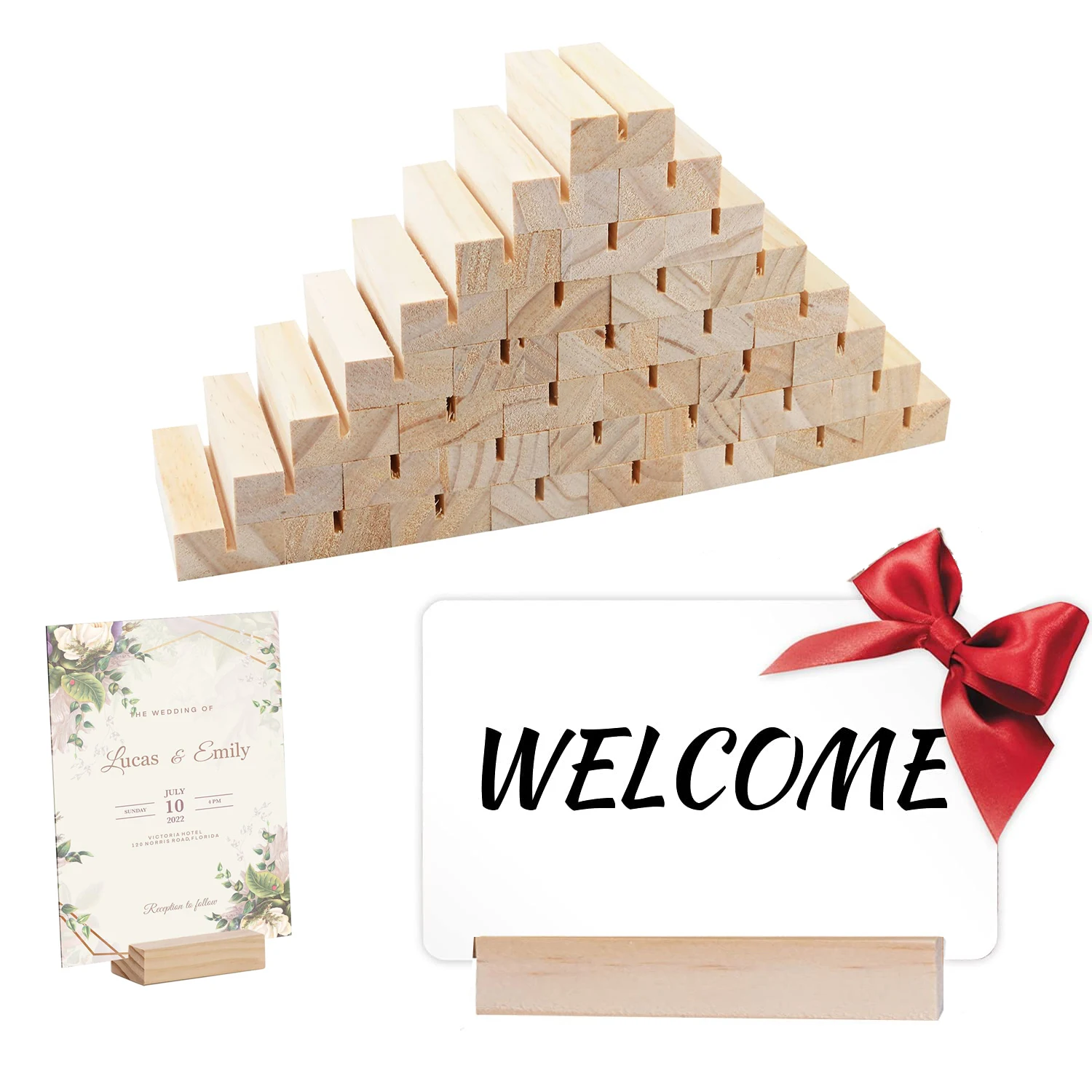 Wood place card holders table number stands sign stand picture holder acrylic for wedding dinner home party events decor