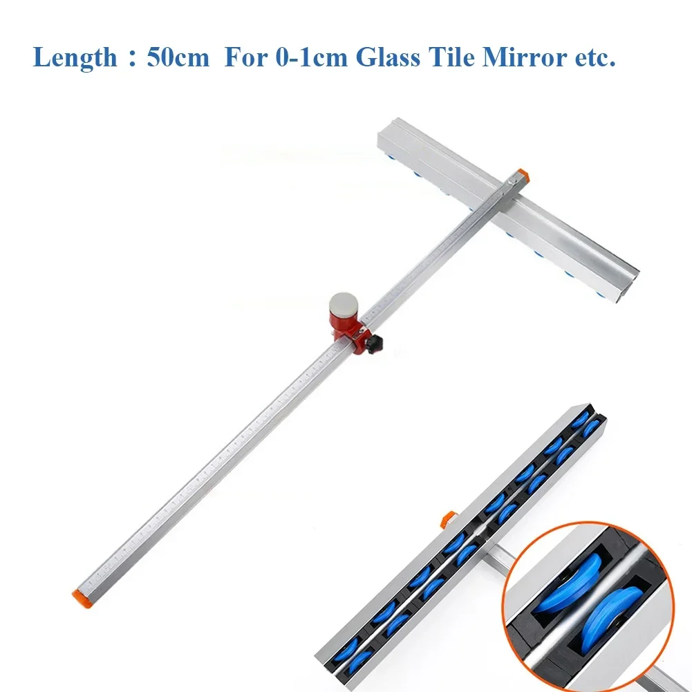 50cm T-type Tile Push Blade Professional Tile Glass Roller Cutter Adjustable Mirror Ceramic Cutting Tools Aluminum Alloy 2