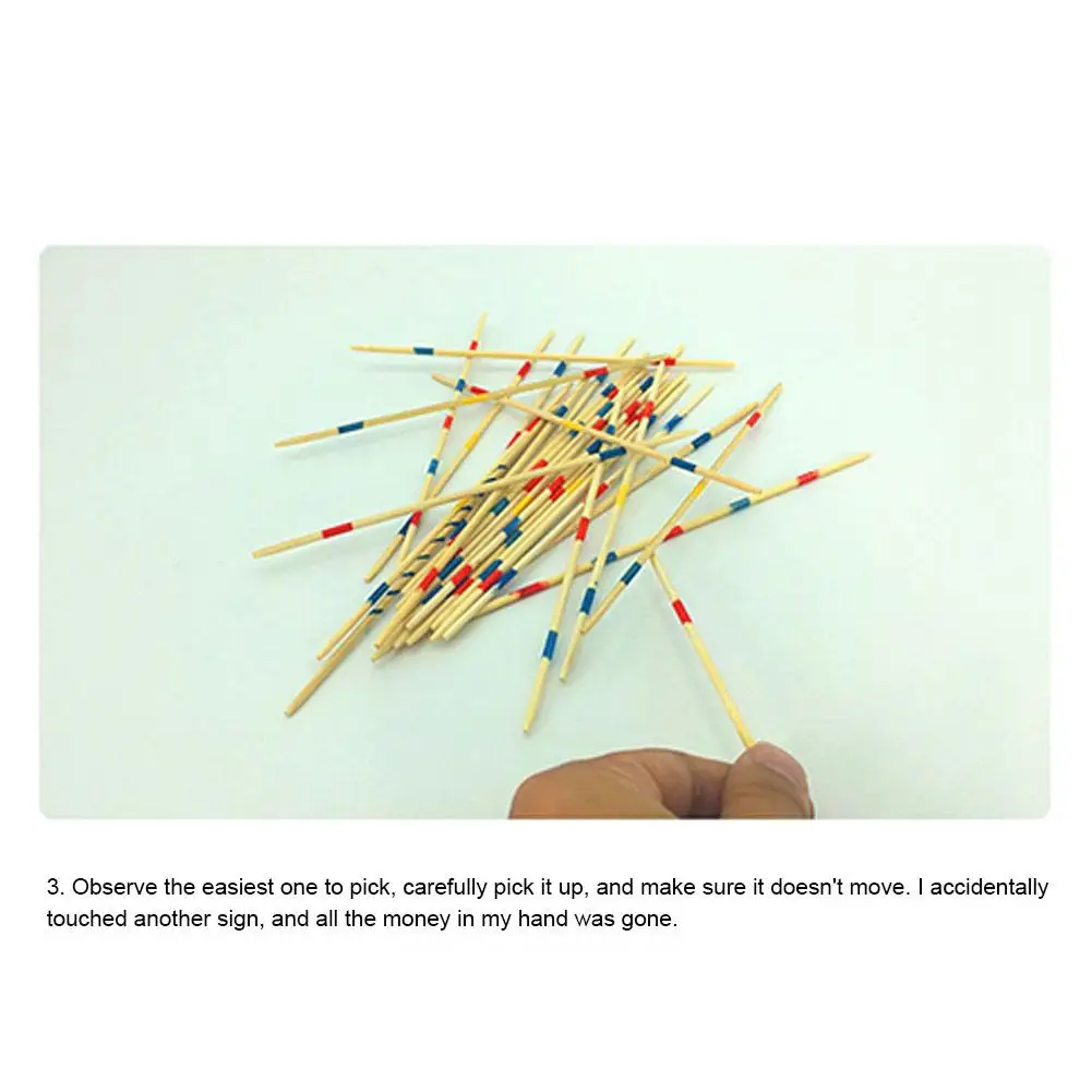 Colorful Wooden Game Stick Children Traditional Pick Up Stick Desktop Toy Gift