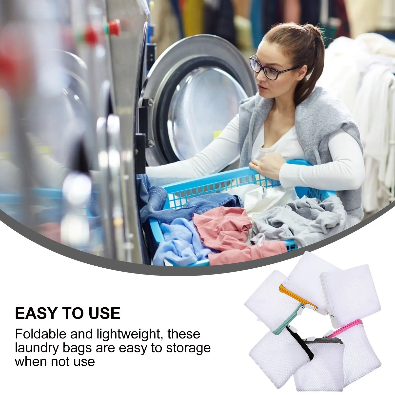 6pcs Foldable Portable Laundry Bags Travel Mini Mesh Bags Clothes Washing Net Storage Bags Pouches For Delicates Bras 5