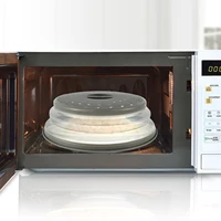 Couvercle anti-éclaboussures pliable pour micro-ondes 10,5 pouces avec poignée, couvercle de plaque pour micro-ondes, protection anti-éclaboussures pour chauffage au micro-ondes 3