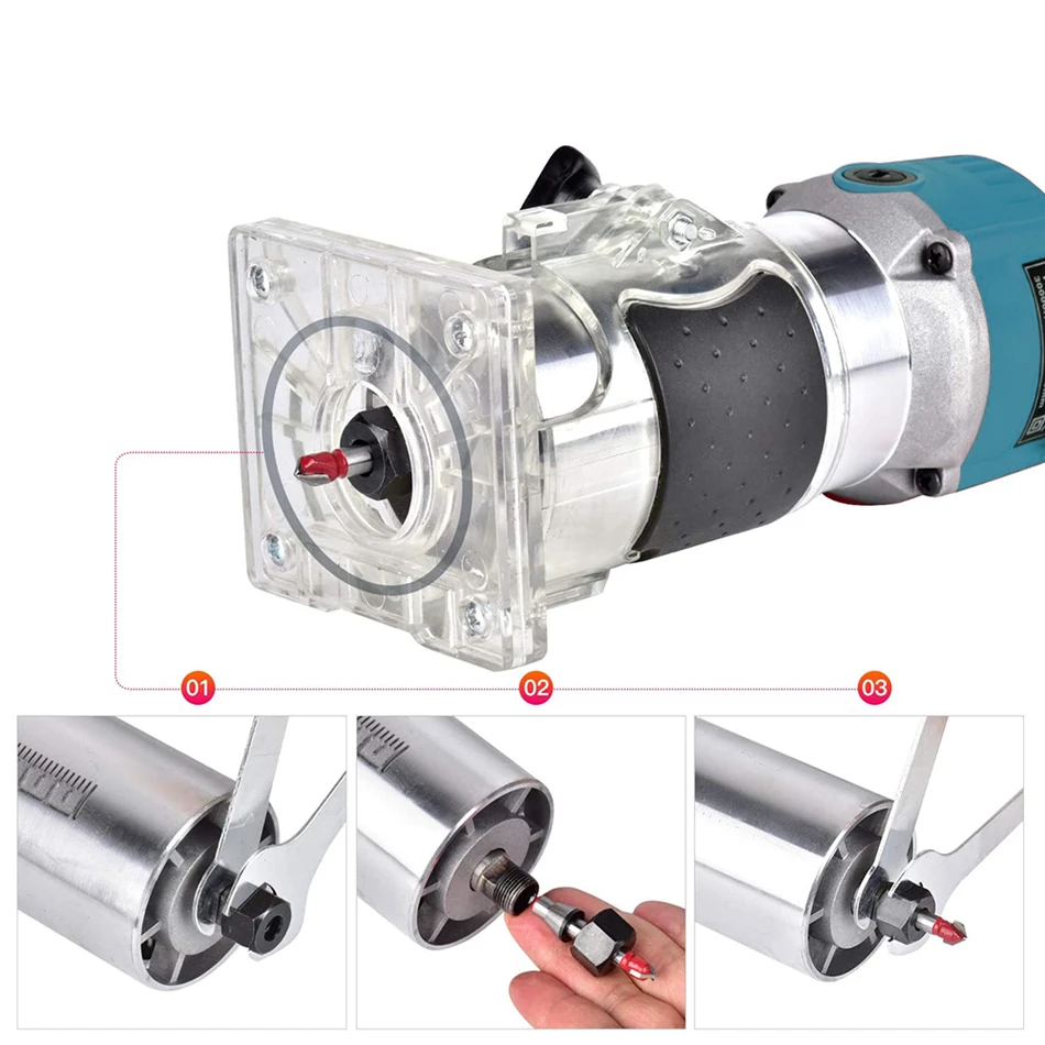 KAKYOIN 800W Electric Trimmer Woodworking Electric Trimmer 30000rpm Hand Carving Wood Router Engraving Slotting Trimming Machine 4
