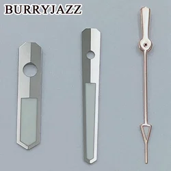 Elegant Silver and Black Watch Hands with Green Luminous Finish (Silver Rose Gold)