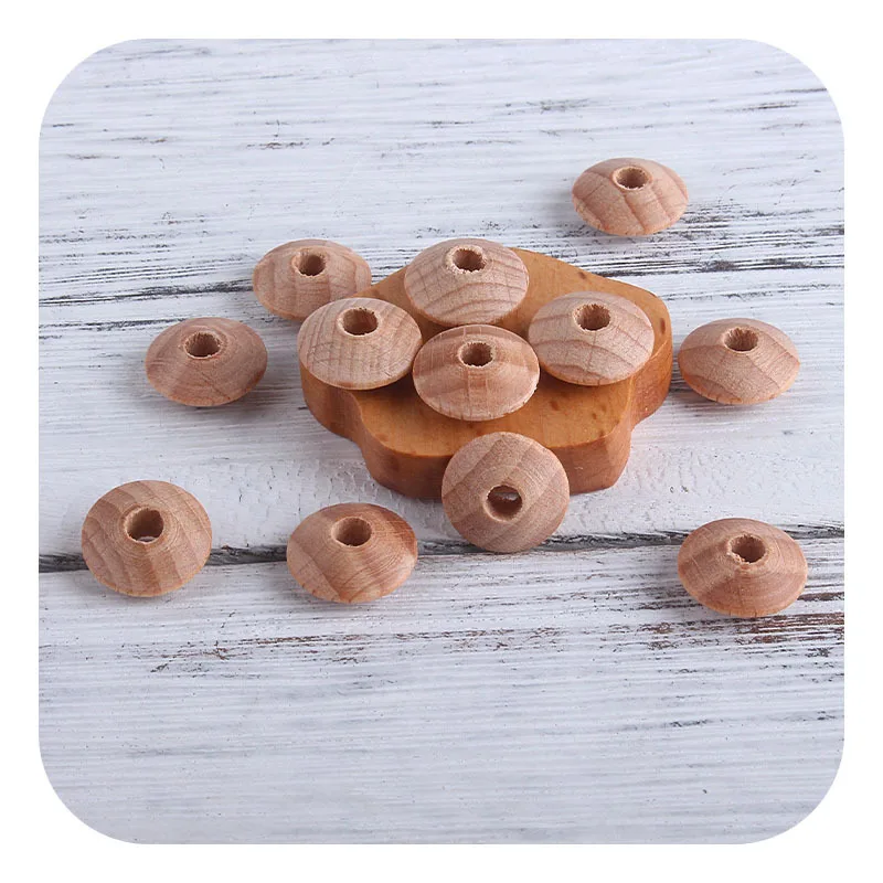 

ABCPICK 100pcs Eco-Friendly Beech Wooden Abacus Beads Natural Wood Bead for DIY Nursing Jewelry Making Handmade Accessories