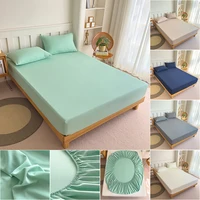 Drap-housse en coton avec bandes élastiques, couvre-matelas de couleur de haute qualité pour lit simple, Double, King, Queen, sans taies d'oreiller 4