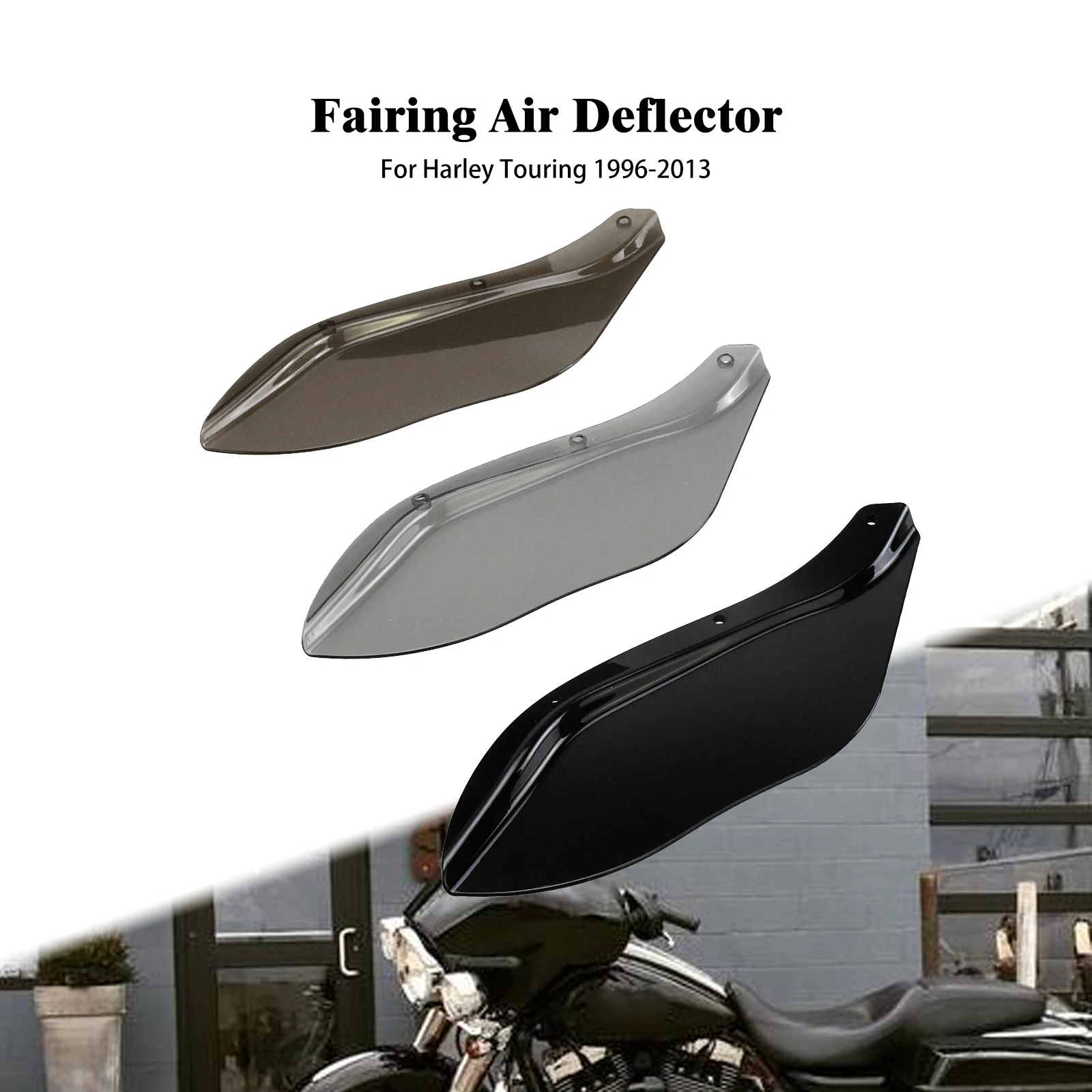 

Motorcycle Fairing Air Deflector Side Wing Windshield Batwing Deflector For Harley Touring Road King Electra Street Glide 96-13