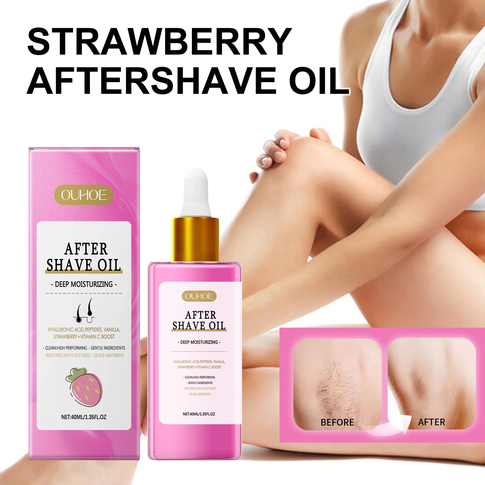 After Waxing Oil Sensitive Skin Soothing Post Shave Serum with Vitamin E Moisturizes Skin Reduces Irritation for Men Women 40ml 1
