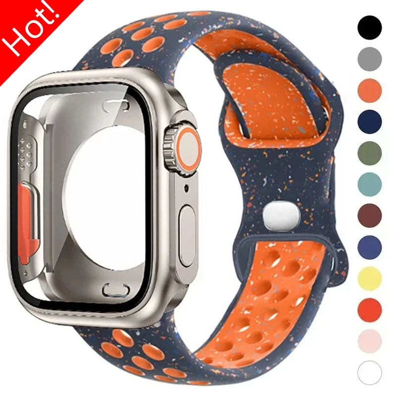 

Ремешок силиконовый для Apple Watch Band 9 8 7 6 SE 5 4 44 мм 45 мм