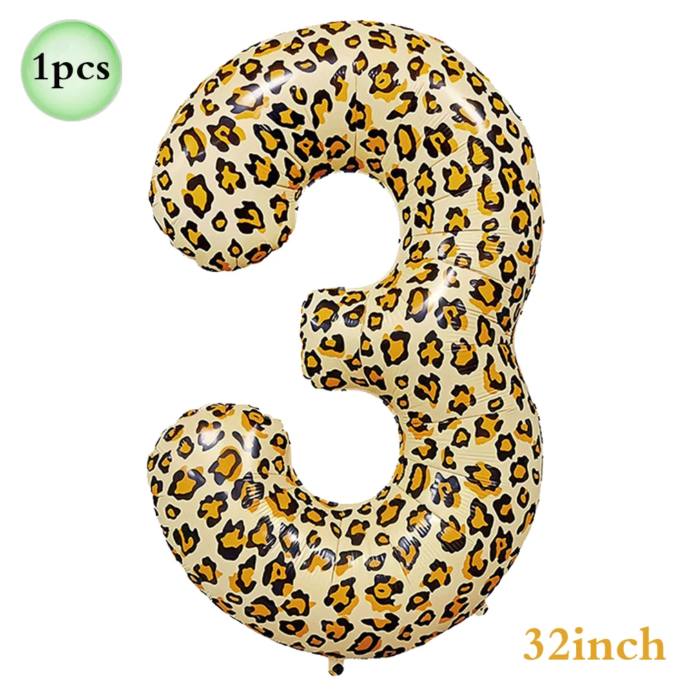 1 Stücke 32 Zoll Gepard Leopardenmuster Digitale Aluminiumfolie Ballon 1-9digitale Ballon Kinder Dschungel Safari Geburtstag Party Dekoration – Detail 9