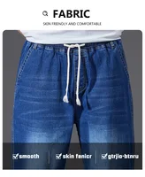 Jean pour hommes à taille élastique 8XL, pantalon en Denim extensible à jambe droite ample, Streetwear décontracté grande taille, pantalon ajusté de grande taille 6