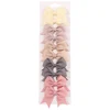 10Pcs/Set New Solid Ribbon Bowknot Hair Clips For Baby Girls Handmade Cute Bows Hairpin Barrettes Headwear Kids Hair Accessories - 12