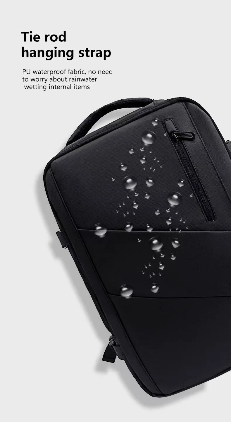 EleJrny Men Business Capacity 17.3Laptop Backpack Large Capacity Expandable Backpack Waterproof USB Travel backpacks men camping