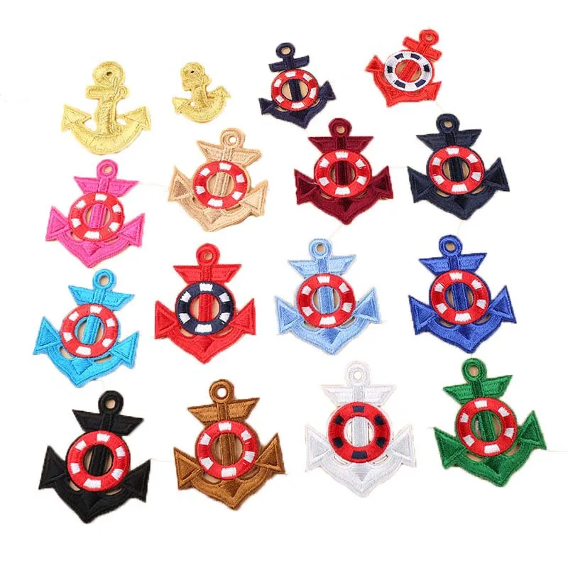 

100pcs/Lot Luxury Ancient Embroidery Patch Restro Gold Anchor Shirt Bag Dress Clothing Decoration Accessory Craft Diy Applique