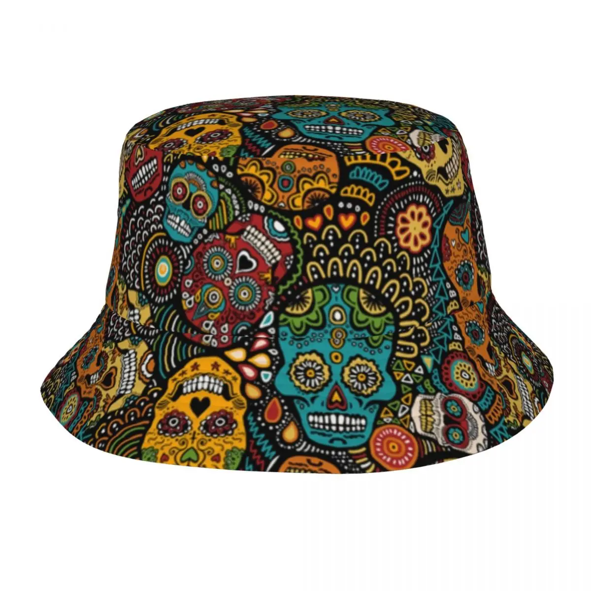 

Vocation Getaway Headwear Calaveras Sugar Skull Bucket Hat Hat dia de los muertos day dead Boonie Hat Lightweight Fishing Hat