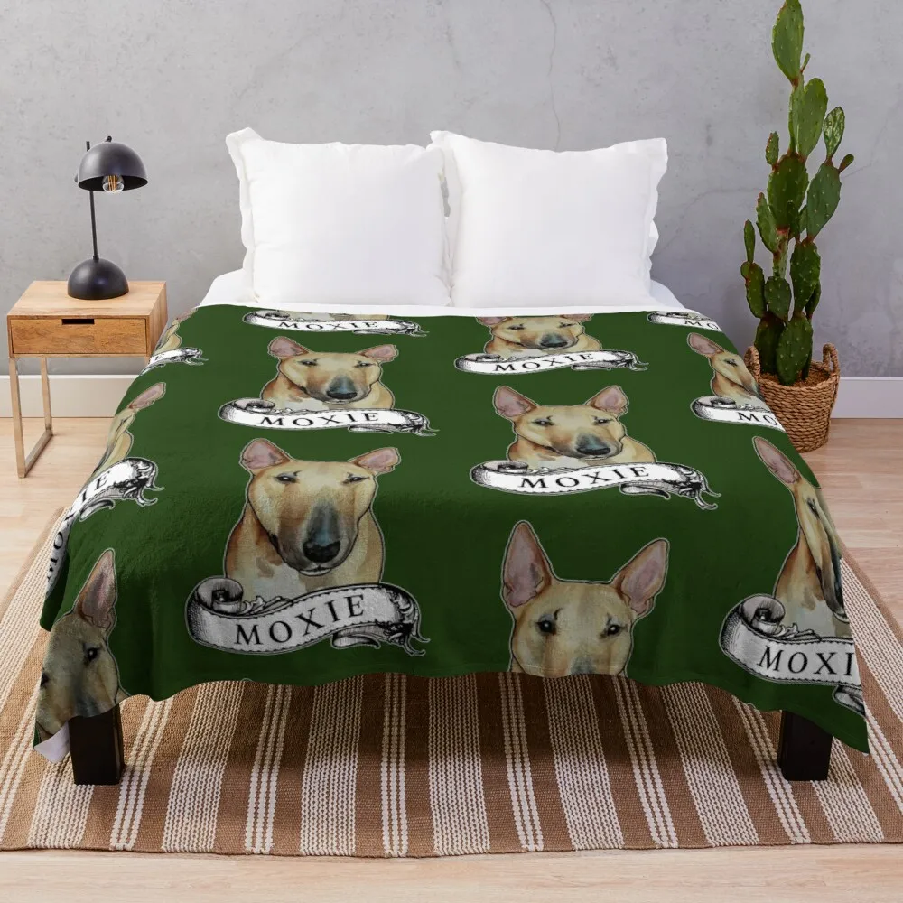 

Moxie Bull Terrier Throw Blanket Furry Blanket Quilt Blanket