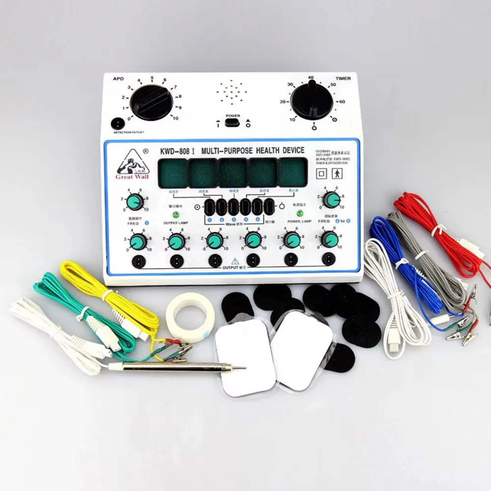 Electric Acupuncture Stimulator Machine Electrical Nerve Muscle Stimulator 6 Channels Output Patch Massager Health Care KWD808-I