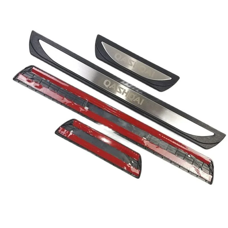 4 stuks Rvs Instaplijsten Protector Strips, voor Nissan Qashqai J12 2022 2023 Antislip Anti Scratch Scuff Styling Welkom Pedaal Decoratie Accessoires