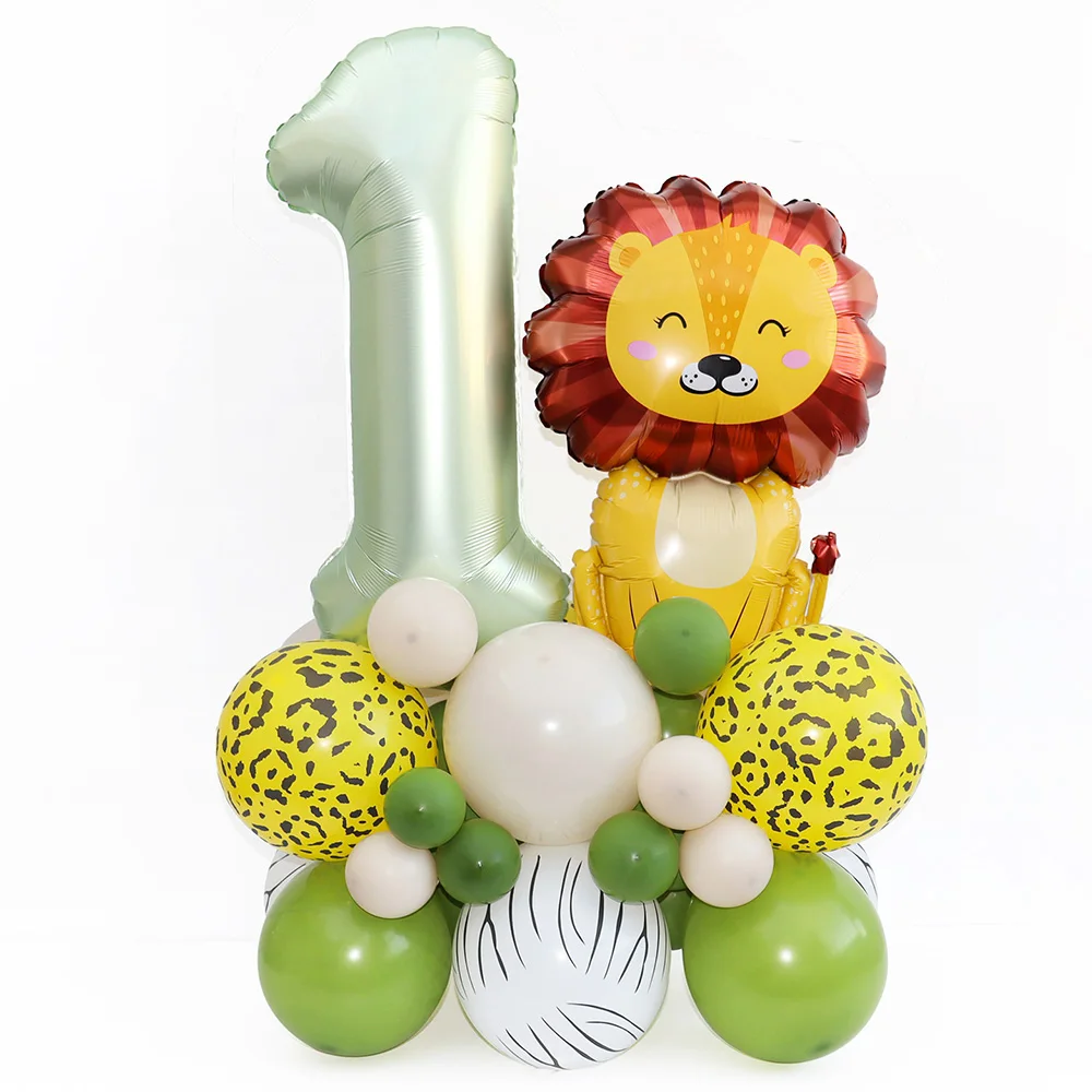 74/106 Stücke Dschungel Tier Ballon Safari Affe Lion Folie
