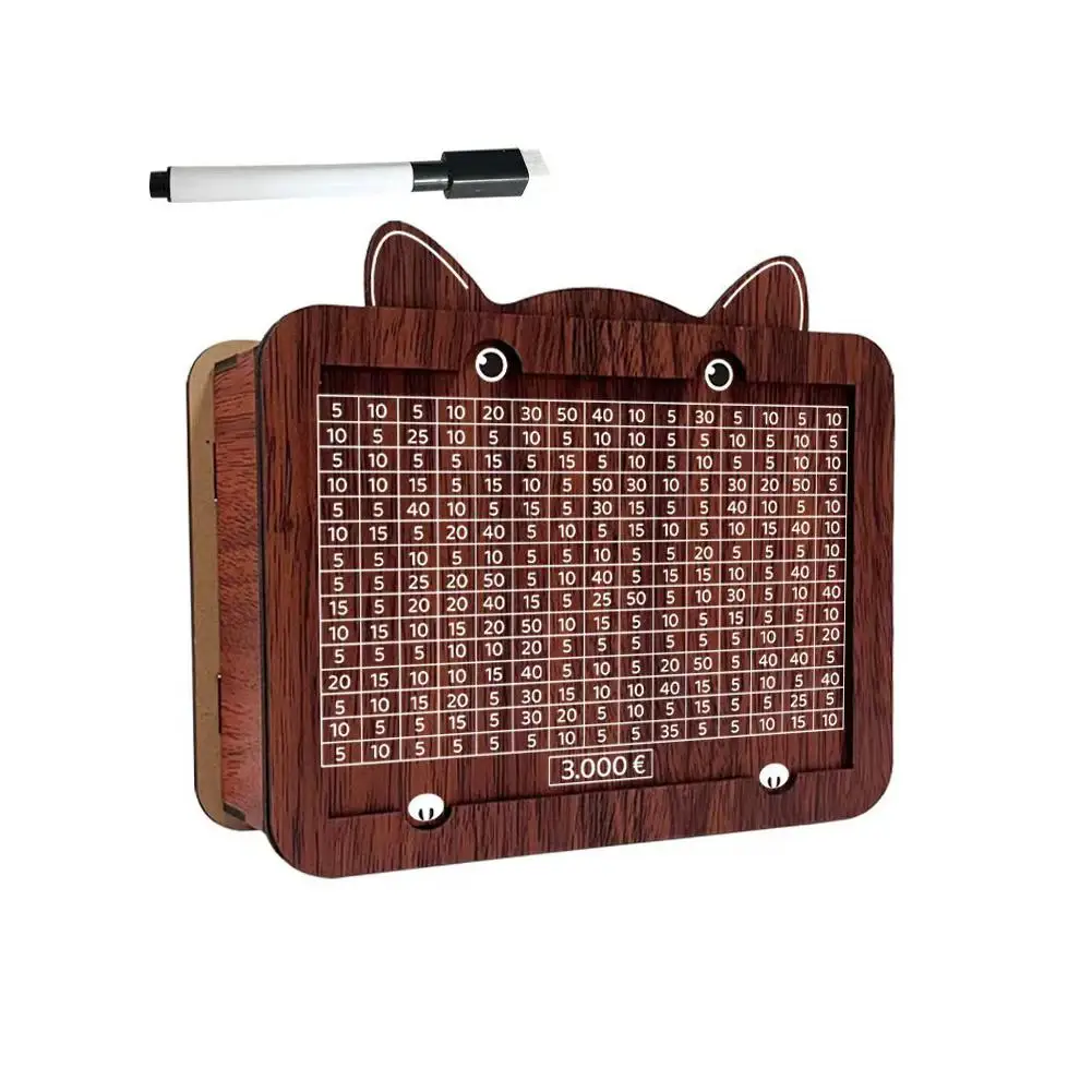 Houten spaarpot met spaardoel voor contant geld_voghion.com