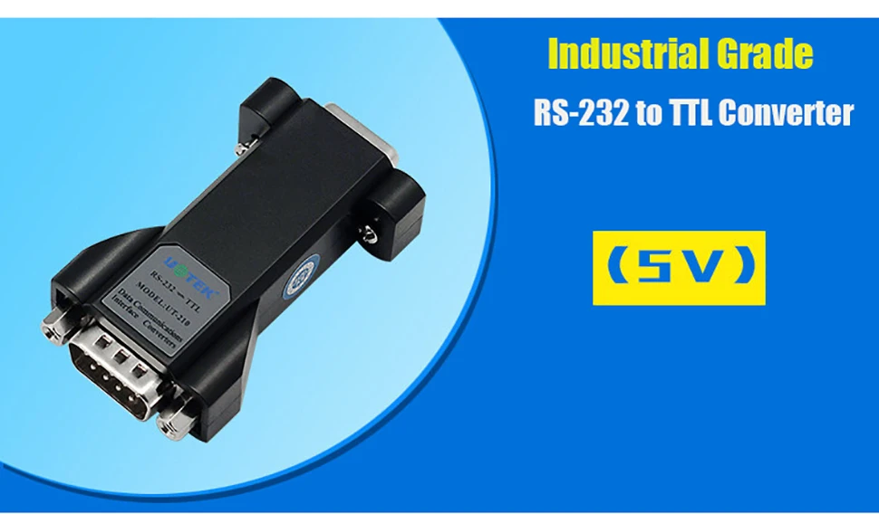UOTEK Industrial Grade RS-232 RS232 to TTL Converter Output 5V COM DB9 Connector Adapter Supports All Operating System UT-210