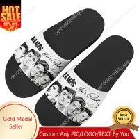 Elvis Aaron Presley Home Water Shoes The King Hillbilly Cat Men Women Beach Pool Sandals Custom Made Fashion Summer Slipper 1