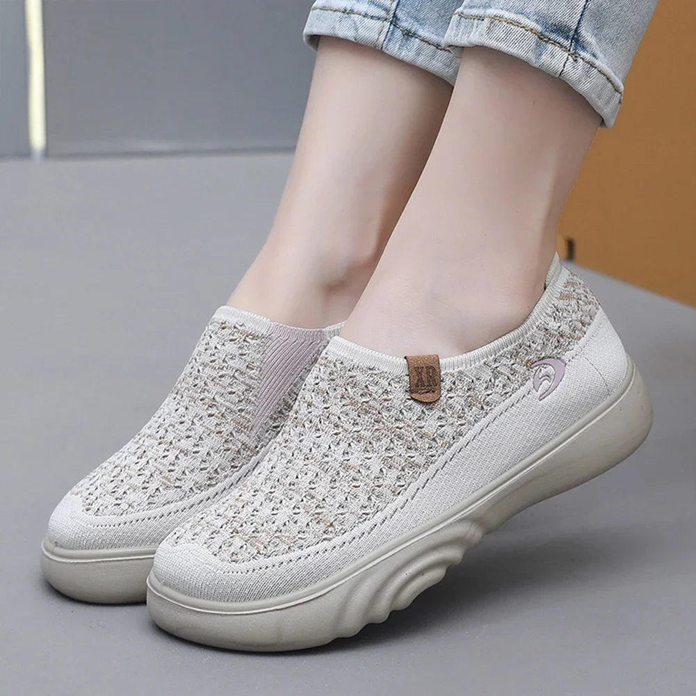 Walking Shoes for Woman Vulcanize Shoes Autumn Round Toe Flats Mesh Breathable Ladies Fisherman Shoes Platform Casual Sneakers - Image 4